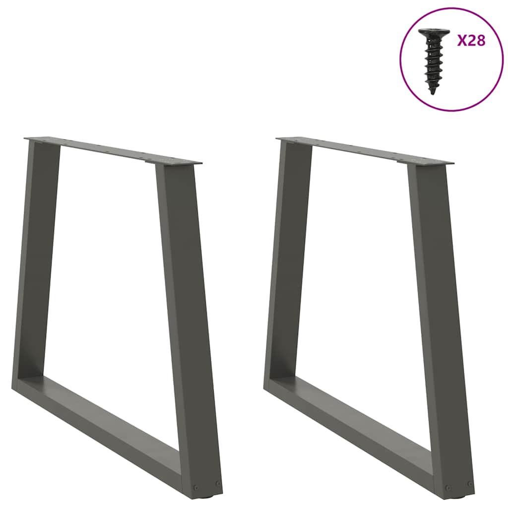 Dining Table Legs V-Shape 2 pcs Anthracite 100x(72-73.3) cm Steel