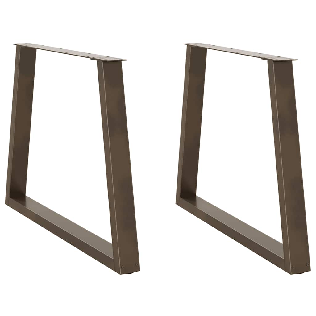 Dining Table Legs V-Shape 2 pcs Natural Steel 100x(72-73.3) cm Steel