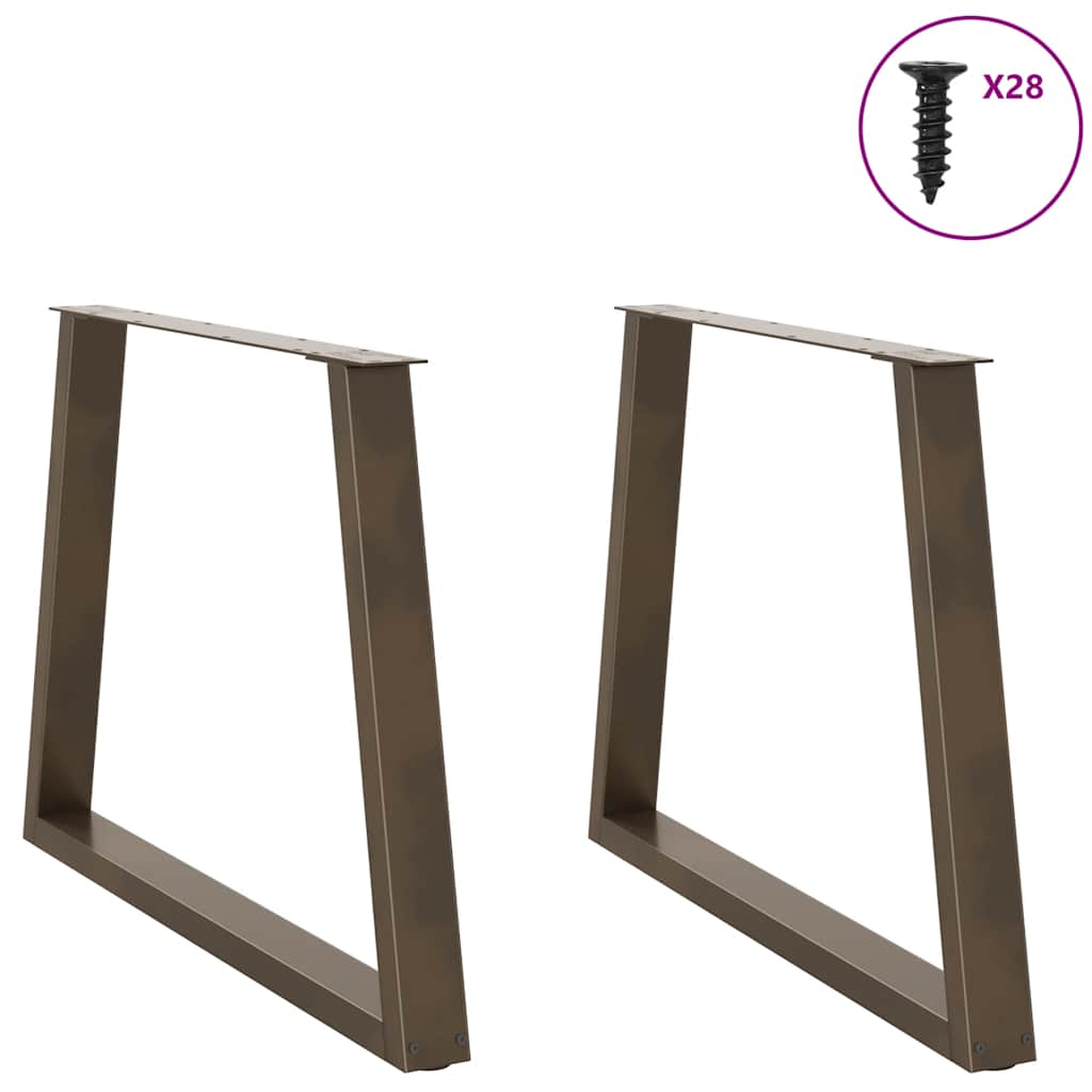 Dining Table Legs V-Shape 2 pcs Natural Steel 100x(72-73.3) cm Steel