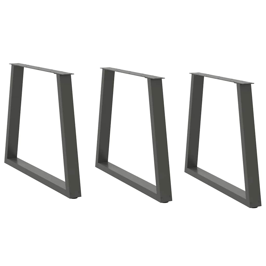 Dining Table Legs V-Shape 3 pcs Anthracite 70x(72-73.3) cm Steel