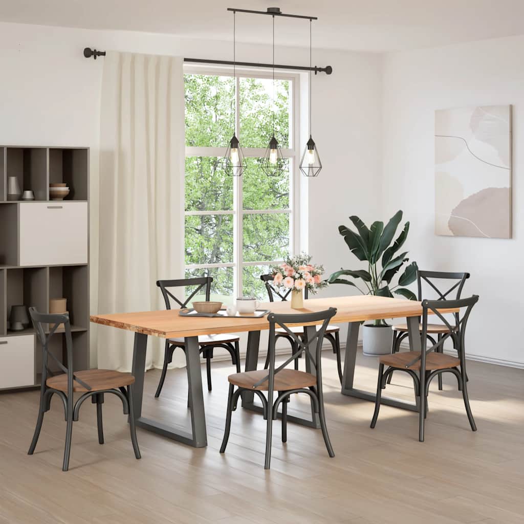 Dining Table Legs V-Shape 3 pcs Anthracite 70x(72-73.3) cm Steel