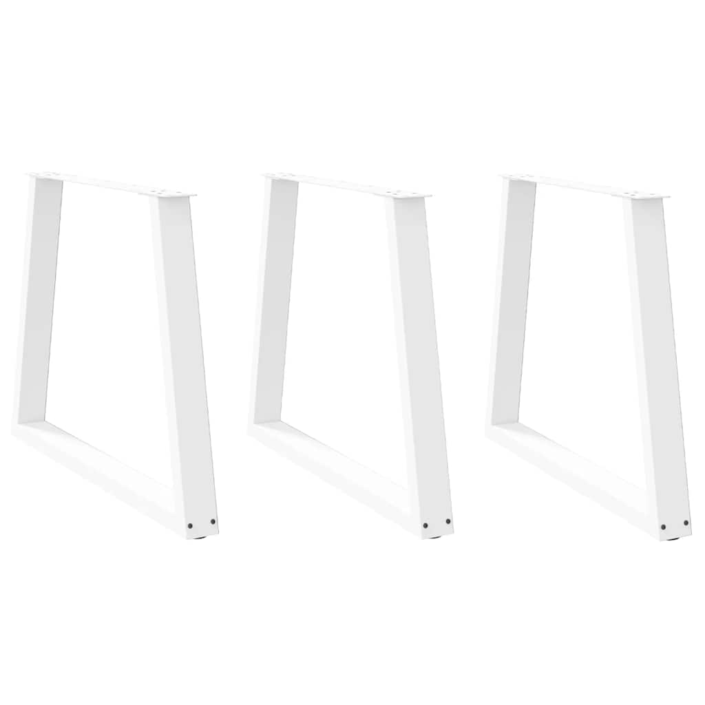Dining Table Legs V-Shape 3 pcs White 80x(72-73.3) cm Steel