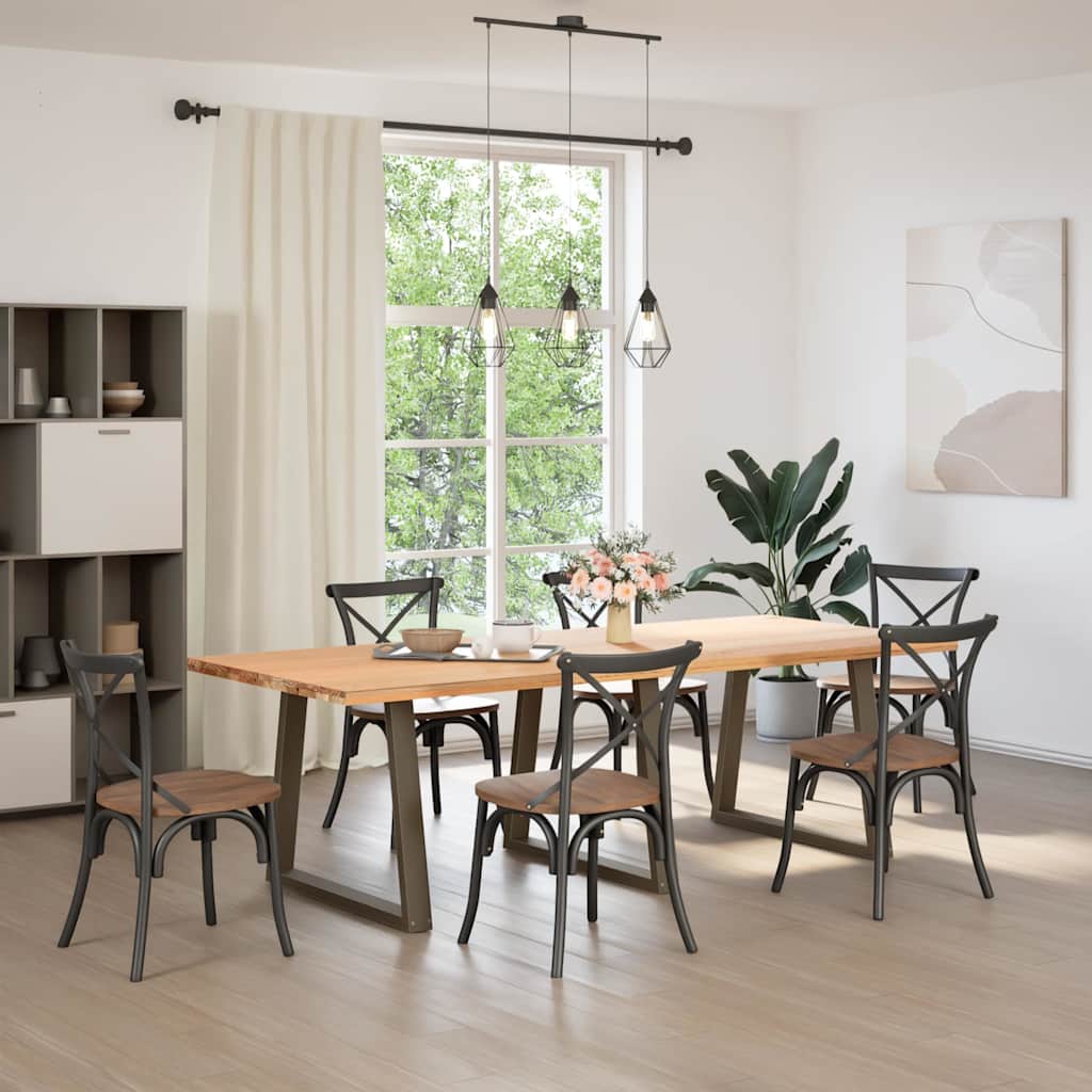 Dining Table Legs V-Shape 3 pcs Natural Steel 80x(72-73.3) cm Steel