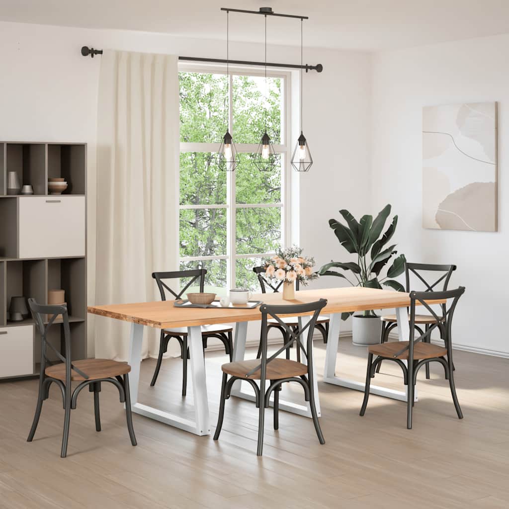 Dining Table Legs V-Shape 3 pcs White 90x(72-73.3) cm Steel