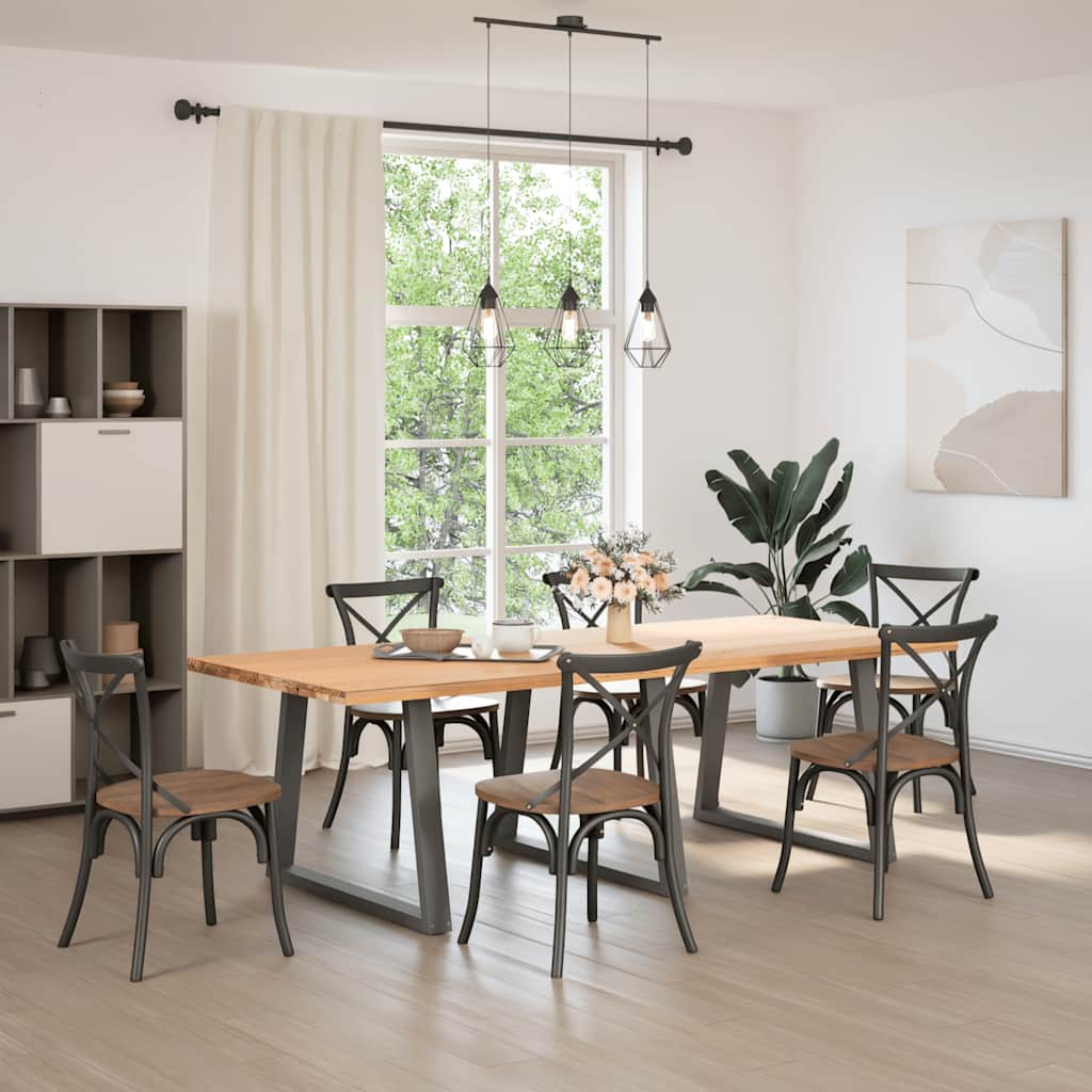 Dining Table Legs V-Shape 3 pcs Anthracite 90x(72-73.3) cm Steel