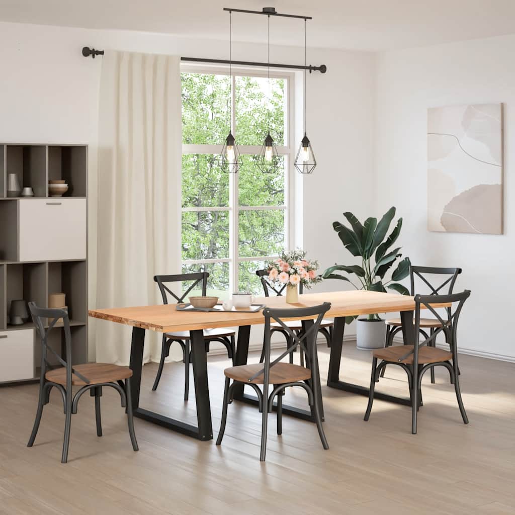 Dining Table Legs V-Shape 3 pcs Black 100x(72-73.3) cm Steel