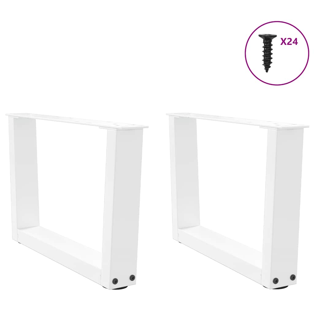 Coffee Table Legs V-Shape 2 pcs White 60x(30-31.3) cm Steel