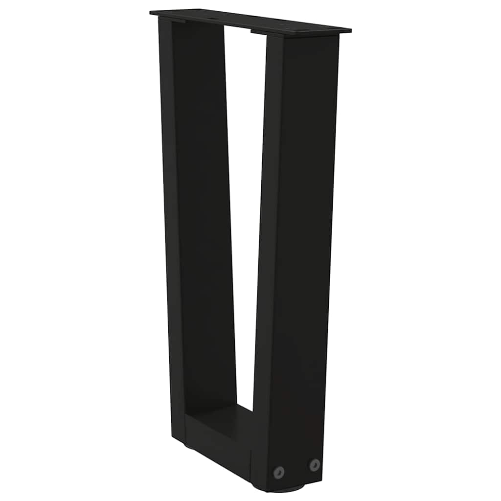 Coffee Table Legs V-Shape 2 pcs Black 38x(42-43.3) cm Steel