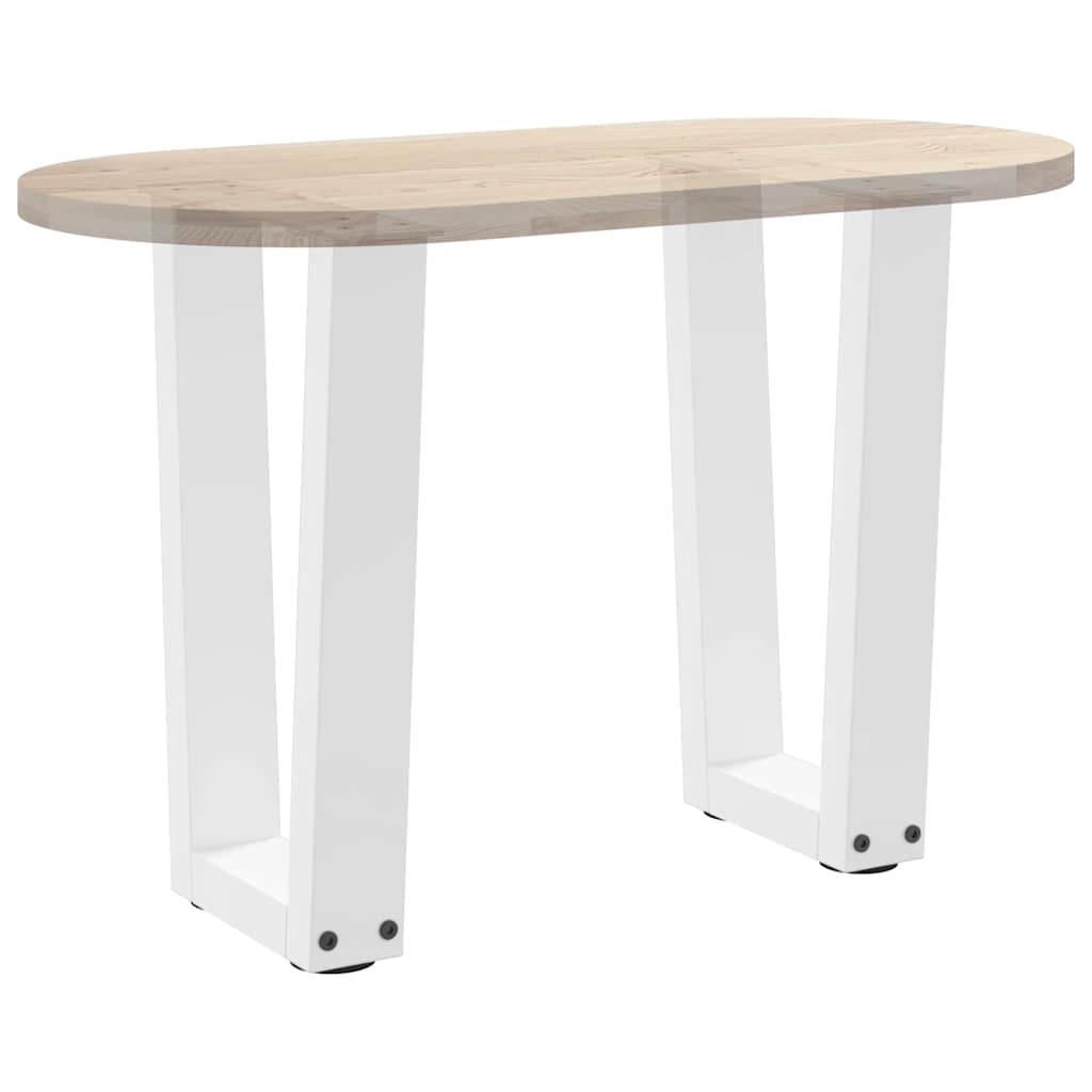 Coffee Table Legs V-Shape 2 pcs White 38x(42-43.3) cm Steel