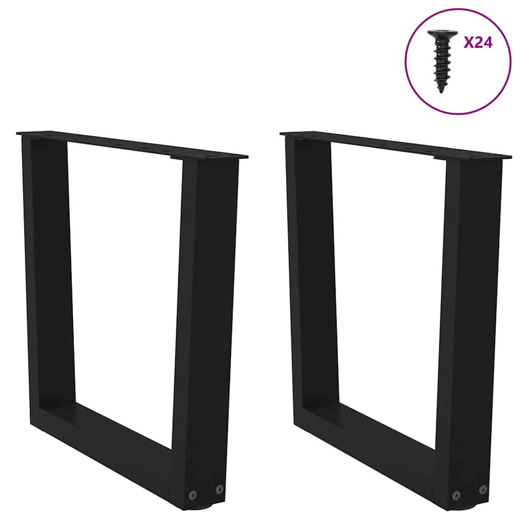 Coffee Table Legs V-Shape 2 pcs Black 60x(42-43.3) cm Steel