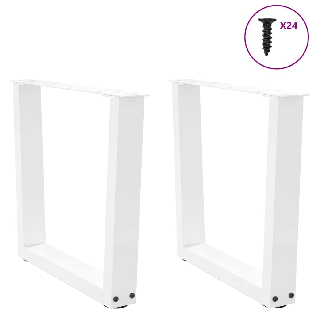 Coffee Table Legs V-Shape 2 pcs White 60x(42-43.3) cm Steel