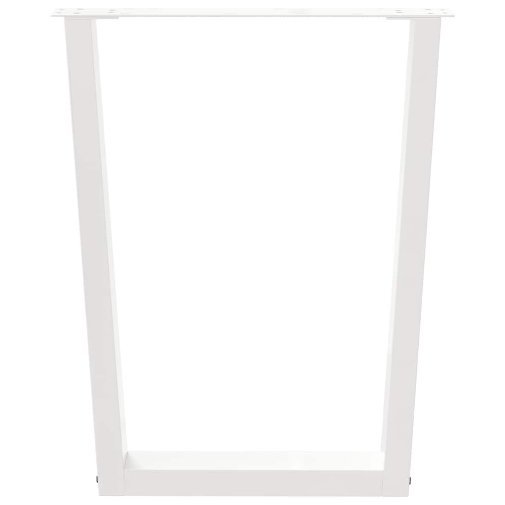 Dining Table Legs V-Shape 2 pcs White 60x(72-73.3) cm Steel