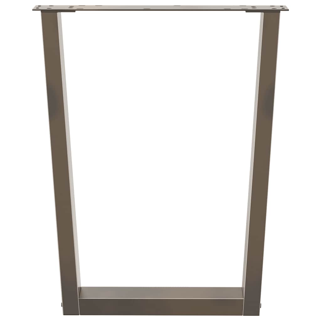 Dining Table Legs V-Shape 2 pcs Natural Steel 60x(72-73.3) cm Steel