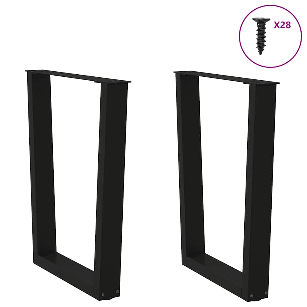 Dining Table Leg | Black | Powder-coated steel | Medium