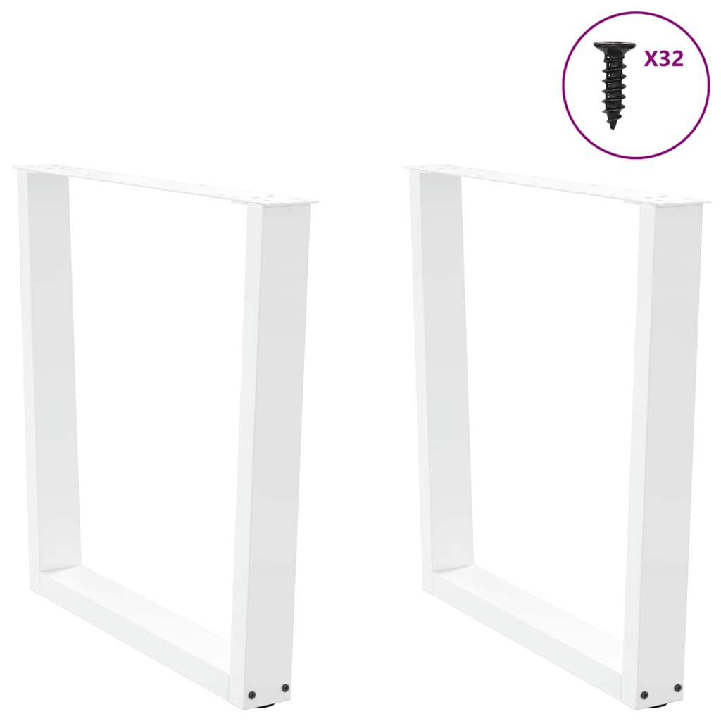 Dining Table Legs V-Shape 2 pcs White 90x(72-73.3) cm Steel
