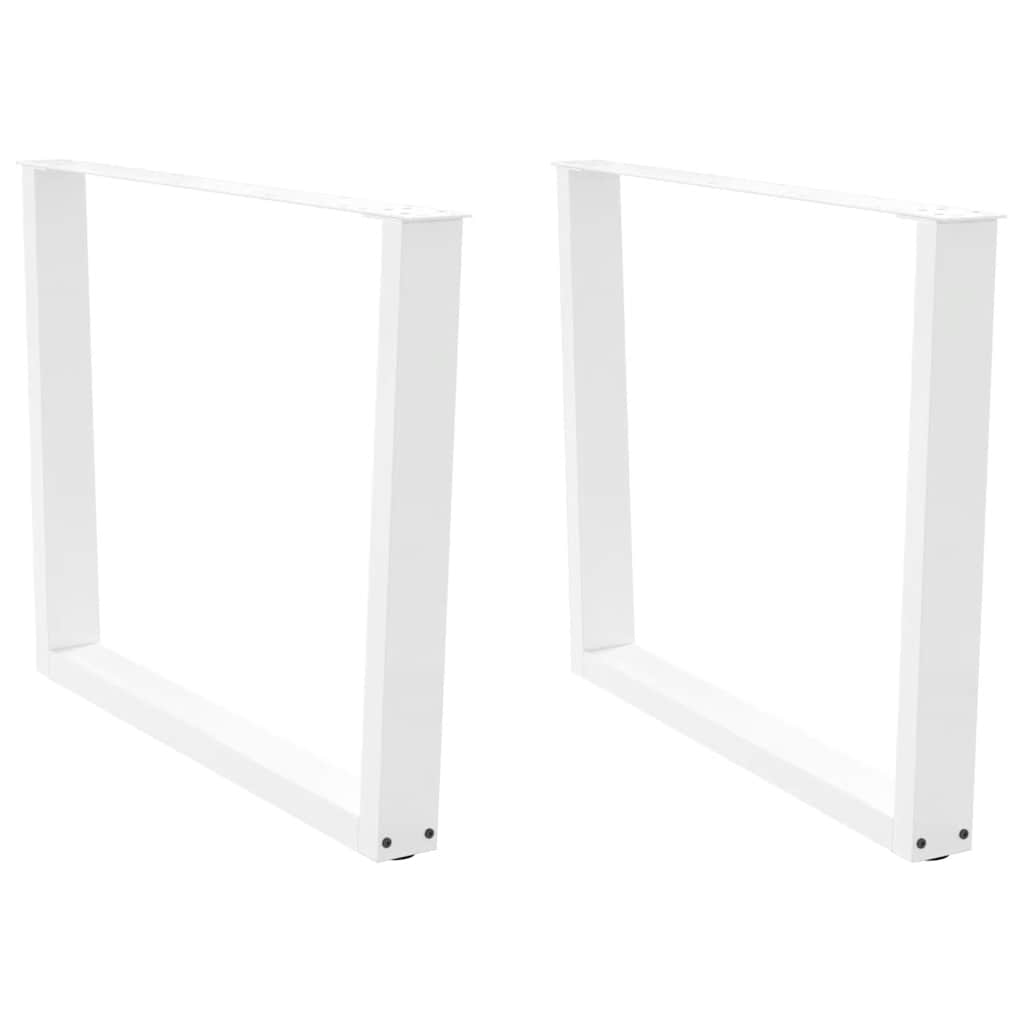 Dining Table Legs V-Shape 2 pcs White 100x(72-73.3) cm Steel