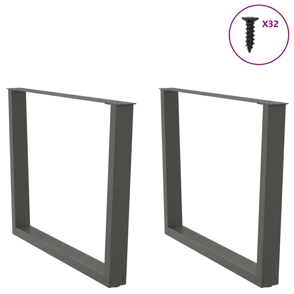 Dining Table Legs V-Shape 2 pcs Anthracite 100x(72-73.3) cm Steel