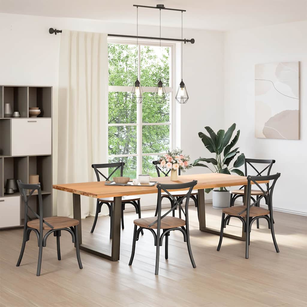 Dining Table Legs V-Shape 2 pcs Natural Steel 100x(72-73.3) cm Steel