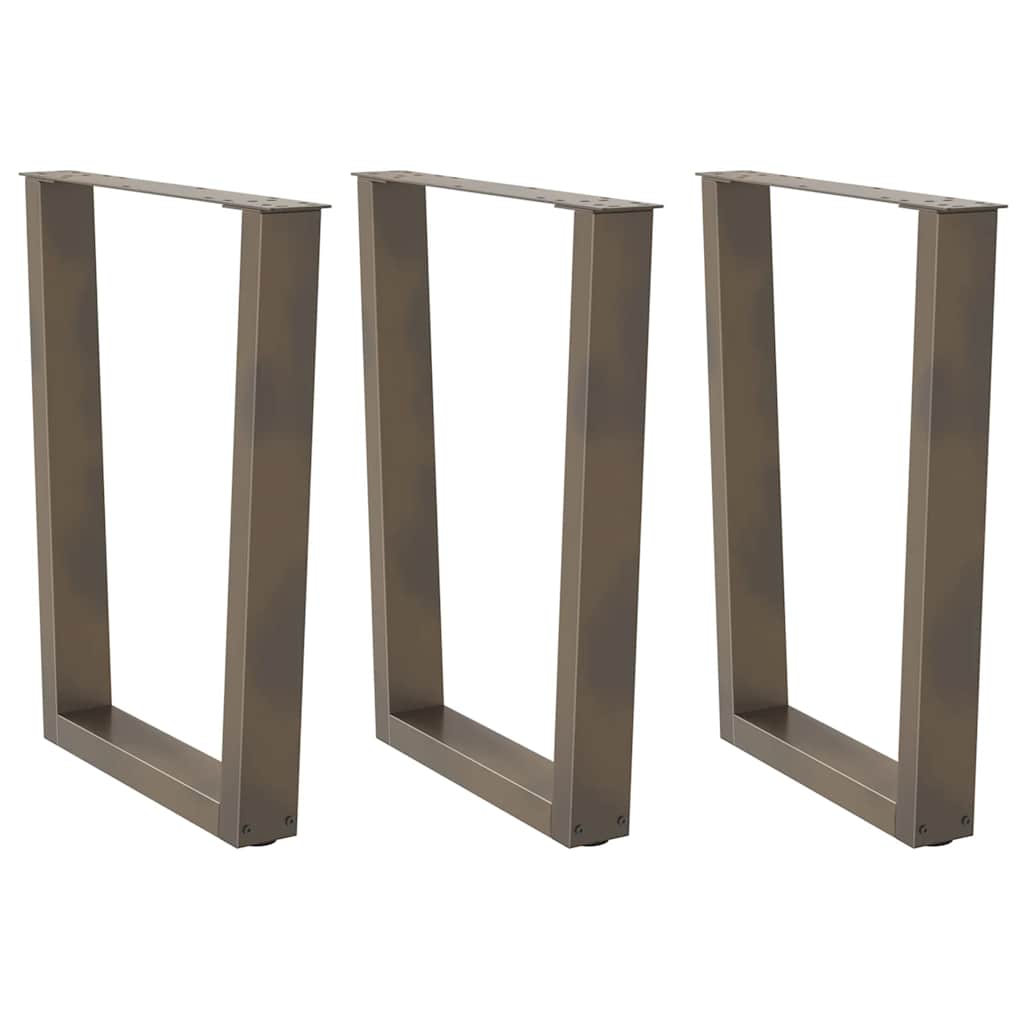Dining Table Legs V-Shape 3 pcs Natural Steel 70x(72-73.3) cm Steel