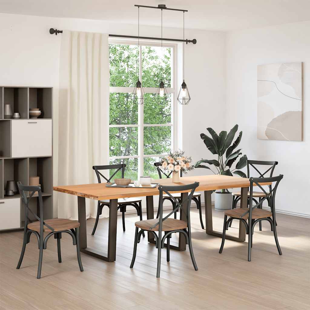 Dining Table Legs V-Shape 3 pcs Natural Steel 90x(72-73.3) cm Steel