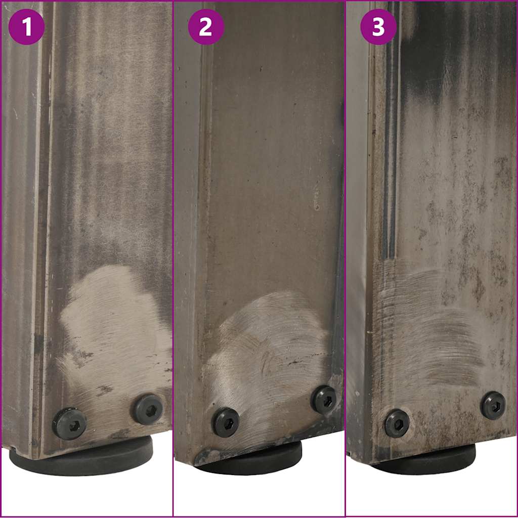Dining Table Legs V-Shape 3 pcs Natural Steel 90x(72-73.3) cm Steel