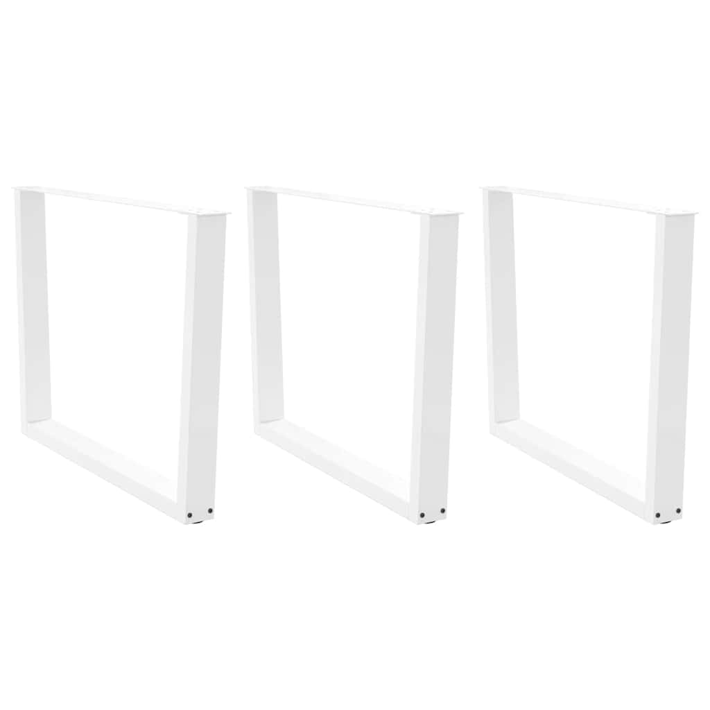 Dining Table Legs V-Shape 3 pcs White 100x(72-73.3) cm Steel