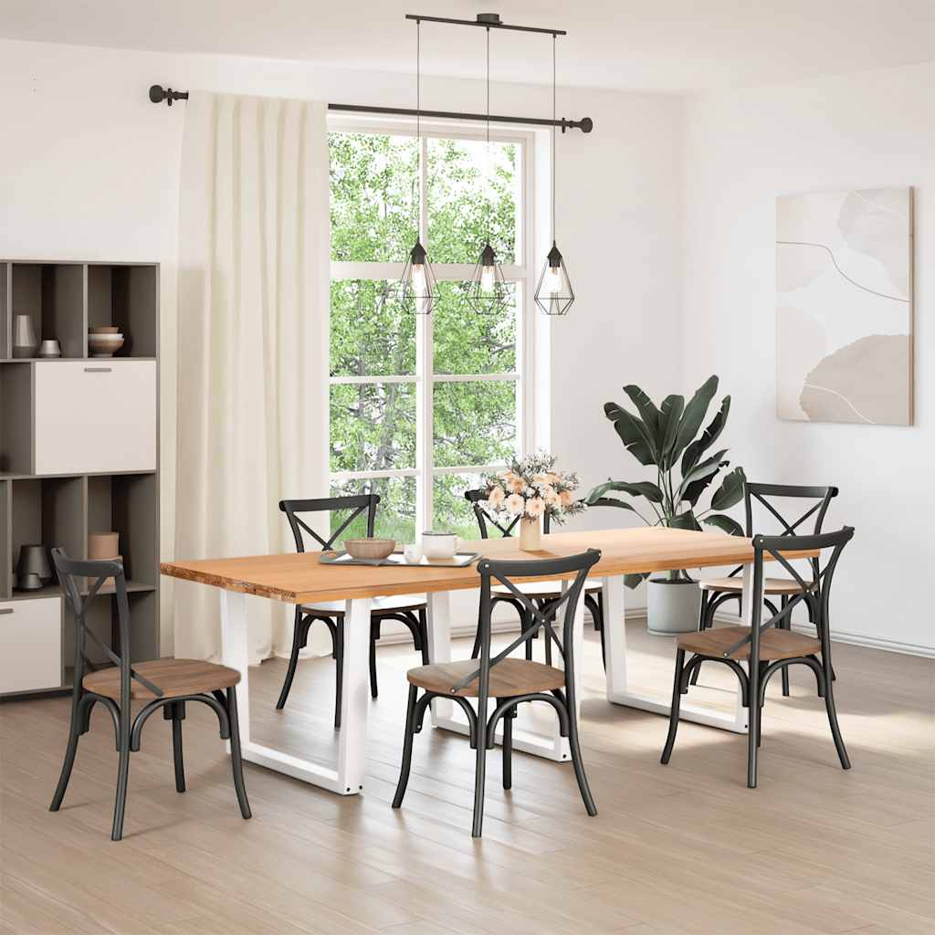 Dining Table Legs V-Shape 3 pcs White 100x(72-73.3) cm Steel
