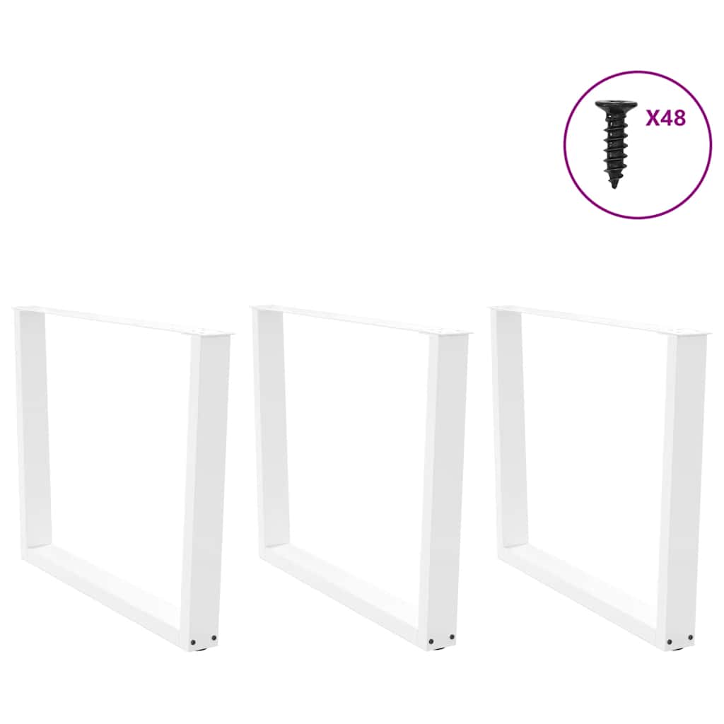 Dining Table Legs V-Shape 3 pcs White 100x(72-73.3) cm Steel