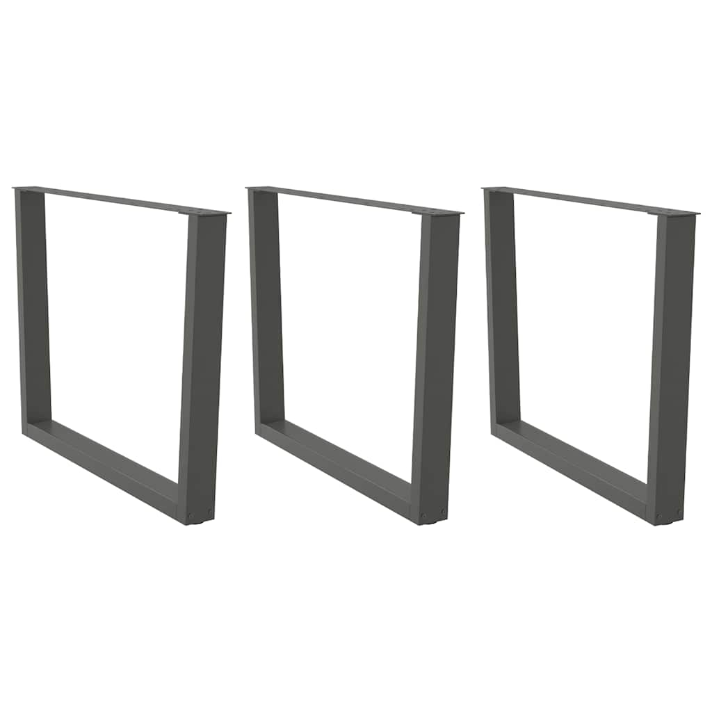 Dining Table Legs V-Shape 3 pcs Anthracite 100x(72-73.3) cm Steel