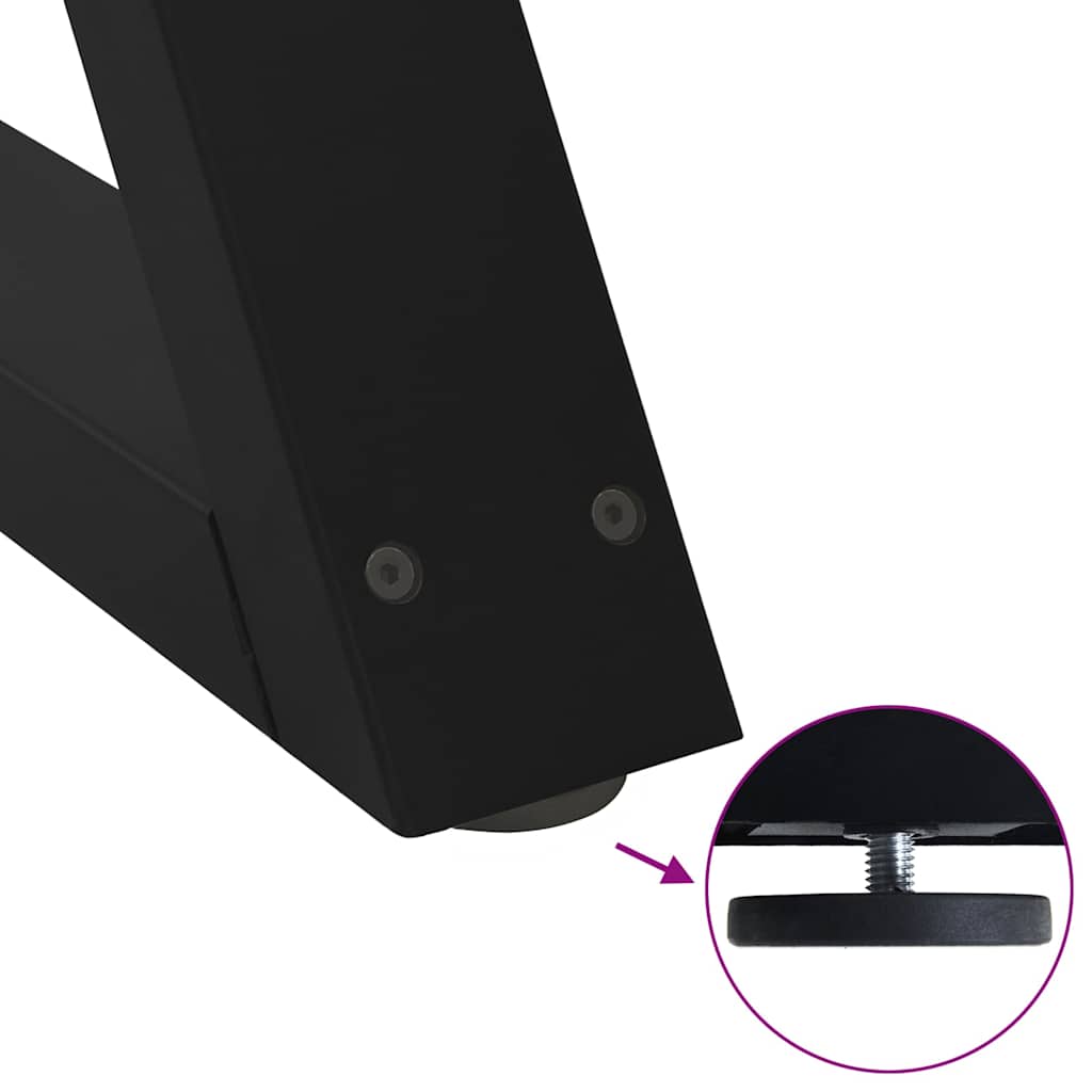Coffee Table Legs 2 pcs Black 70x(30-31.3) cm Steel