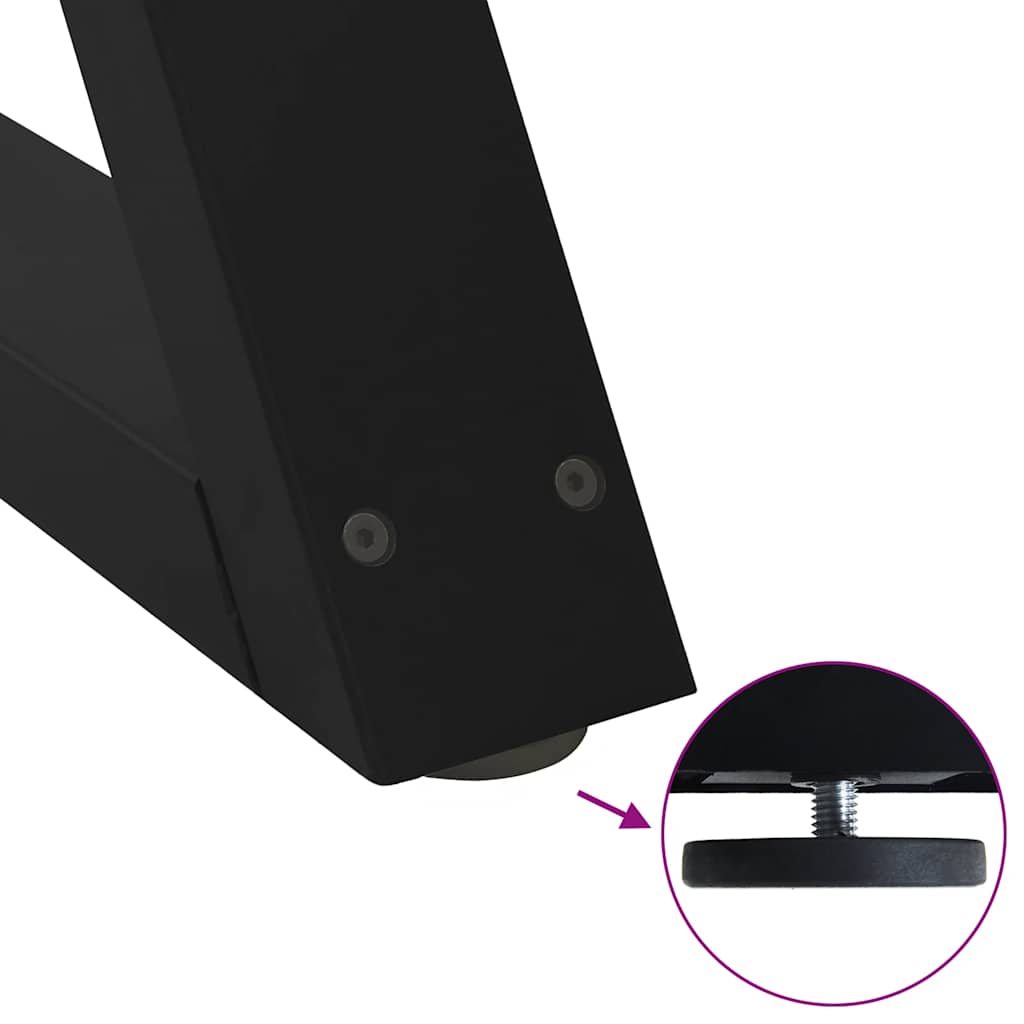 Coffee Table Legs 2 pcs Black 28x(42-43.3) cm Steel