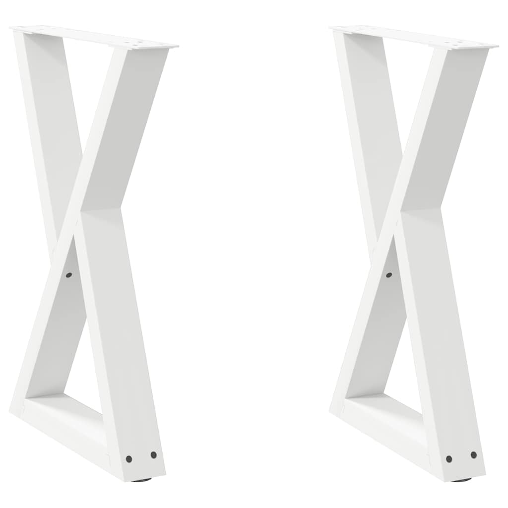 Dining Table Legs 2 pcs White 60x(72-73.3) cm Steel