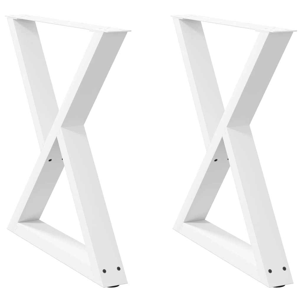 Dining Table Legs 2 pcs White 70x(72-73.3) cm Steel