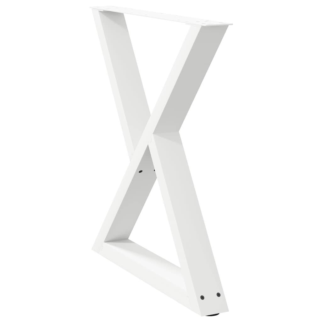 Dining Table Legs 2 pcs White 70x(72-73.3) cm Steel