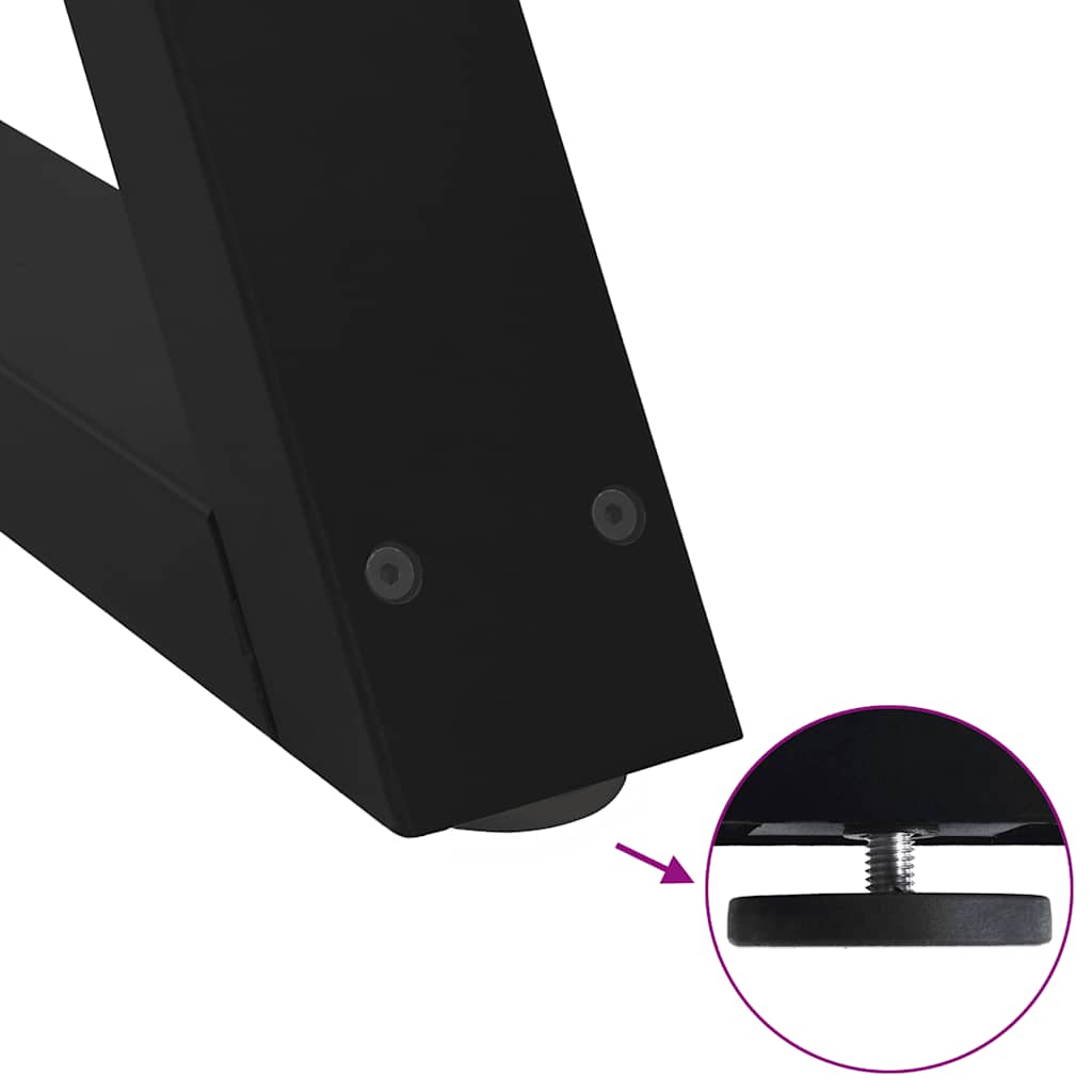 Dining Table Legs 2 pcs Black 90x(72-73.3) cm Steel