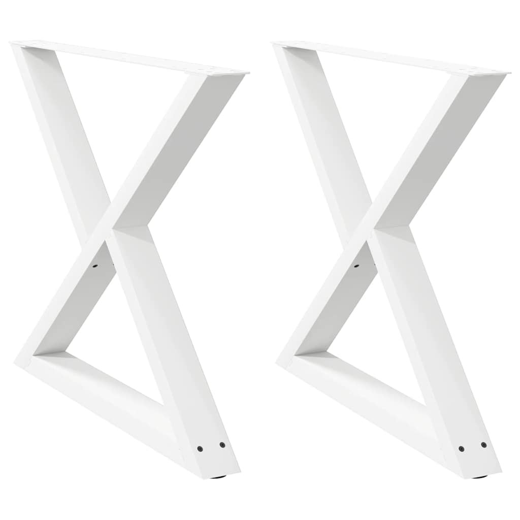 Dining Table Legs 2 pcs White 90x(72-73.3) cm Steel