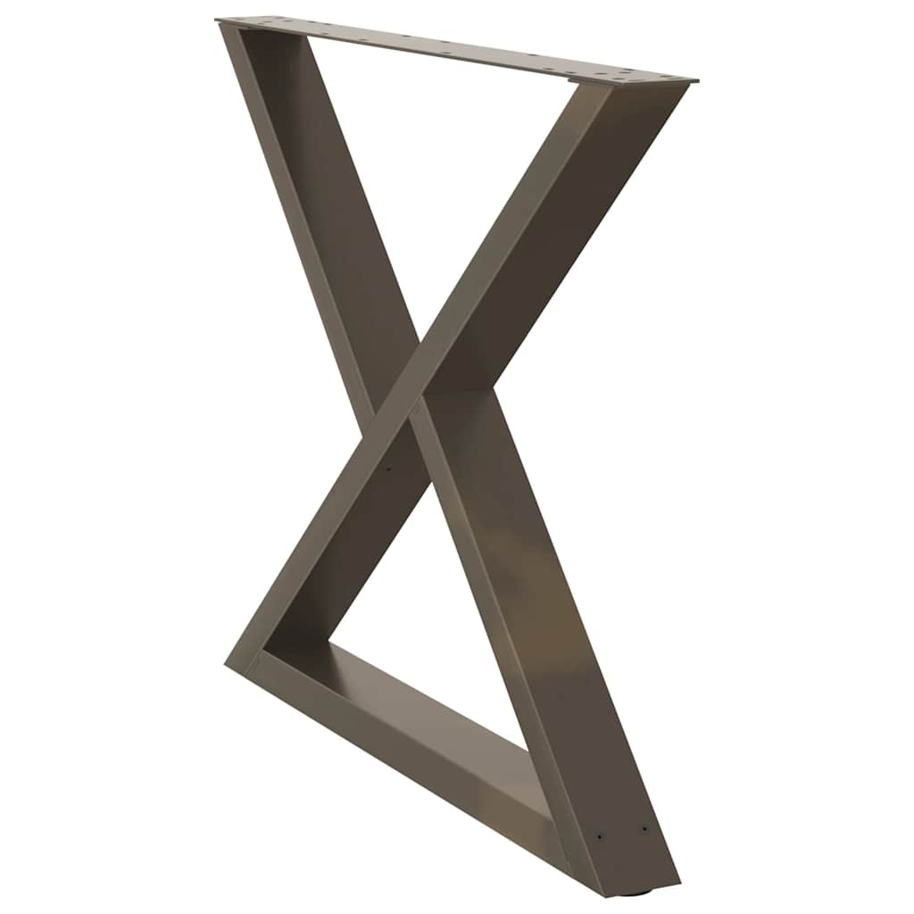 Dining Table Legs 2 pcs Natural Steel 90x(72-73.3) cm Steel