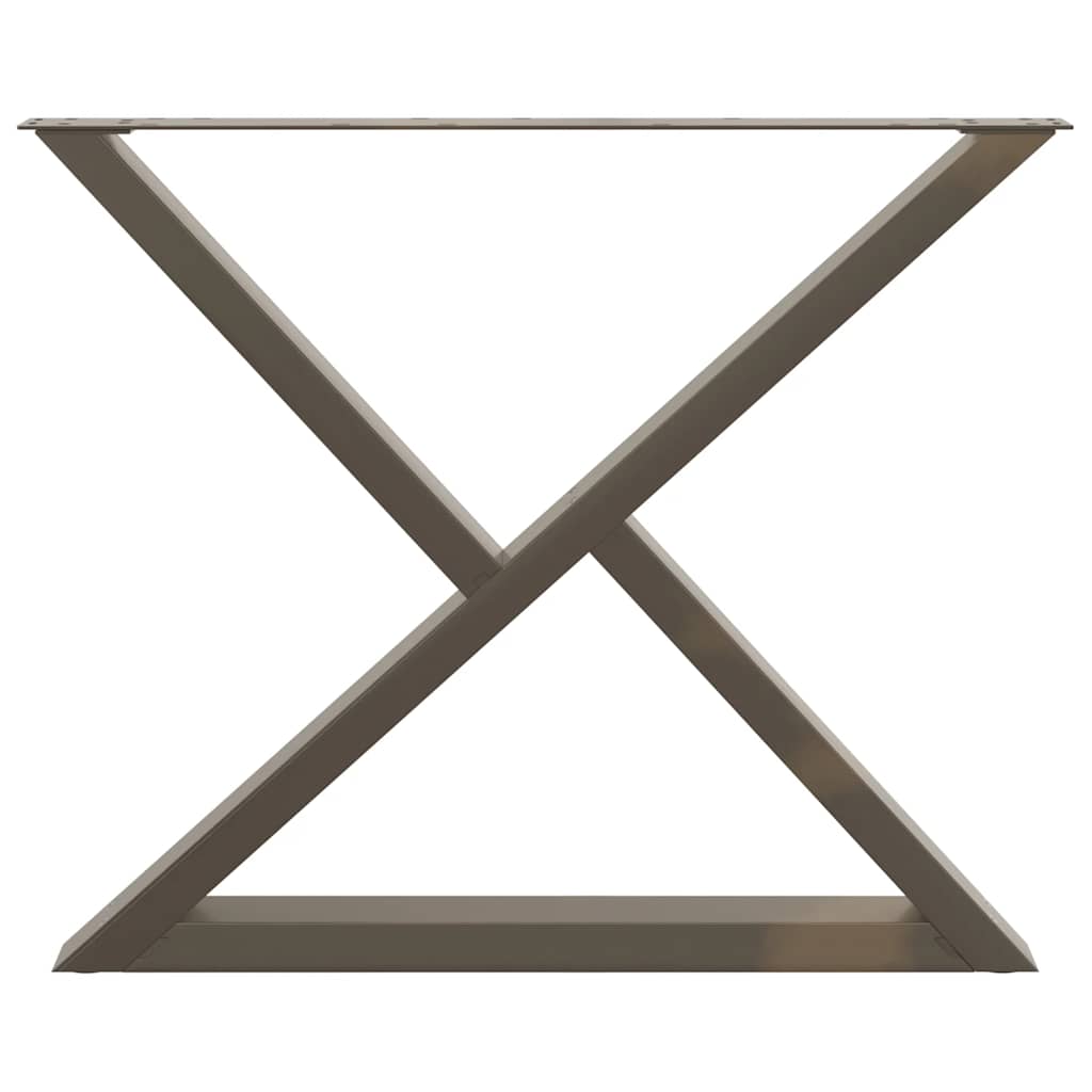Dining Table Legs 2 pcs Natural Steel 90x(72-73.3) cm Steel