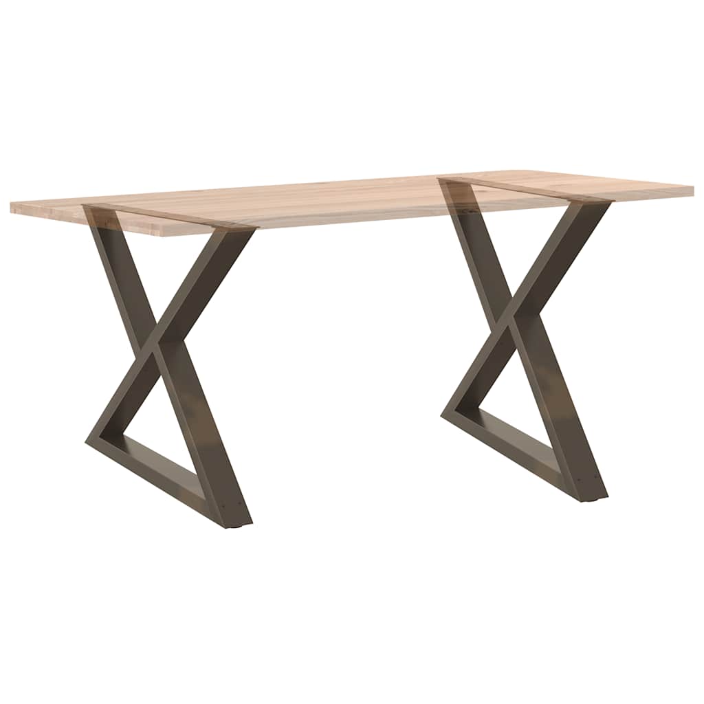 Dining Table Legs 2 pcs Natural Steel 90x(72-73.3) cm Steel