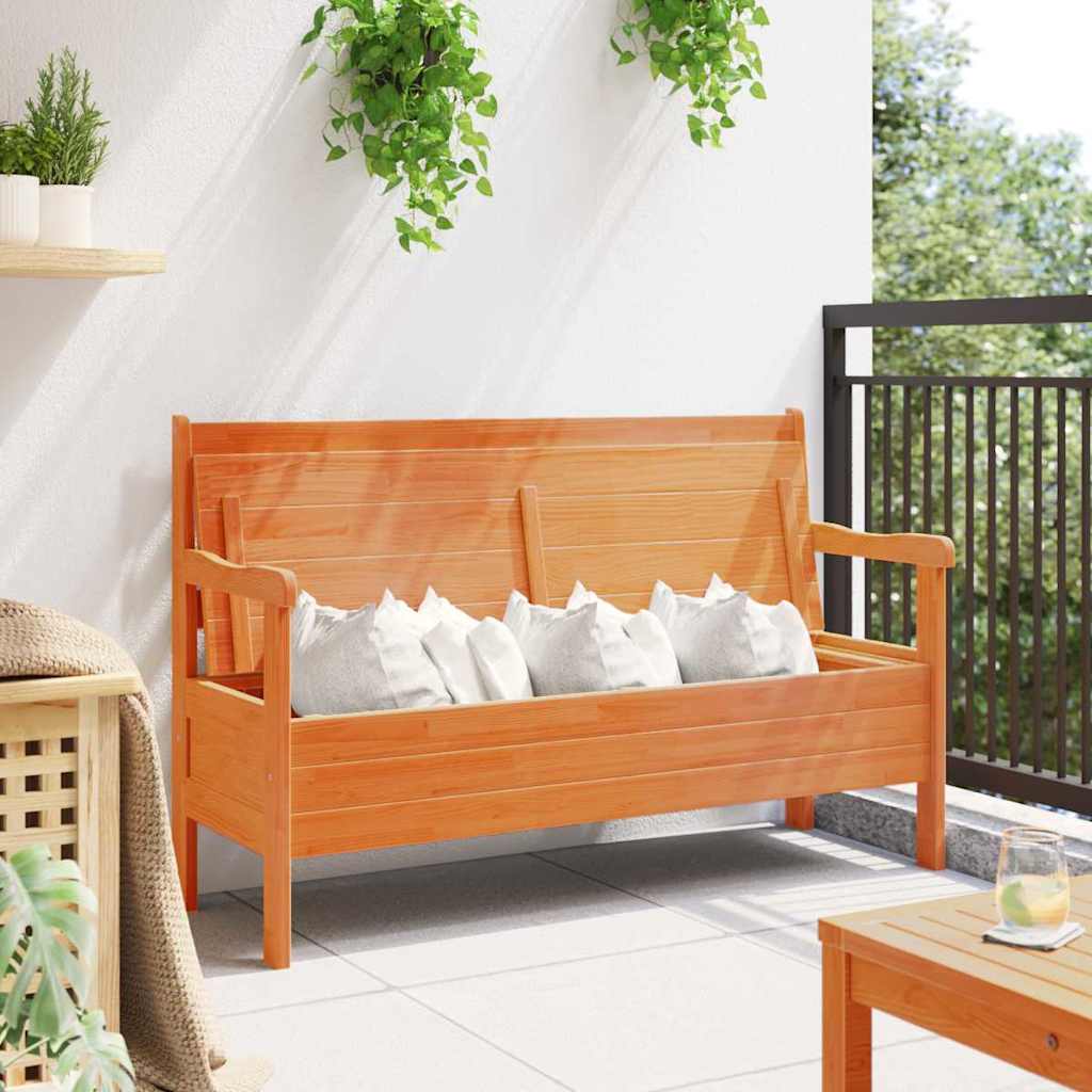 Outdoor Bench Brown 119 x 44 x 76 cm Solid Pine Wood