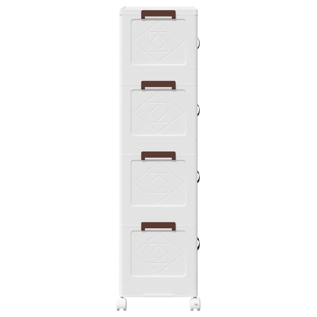 Stackable Storage Box with Wheels 4-Tier 28 L 48x29.5x112.5 cm