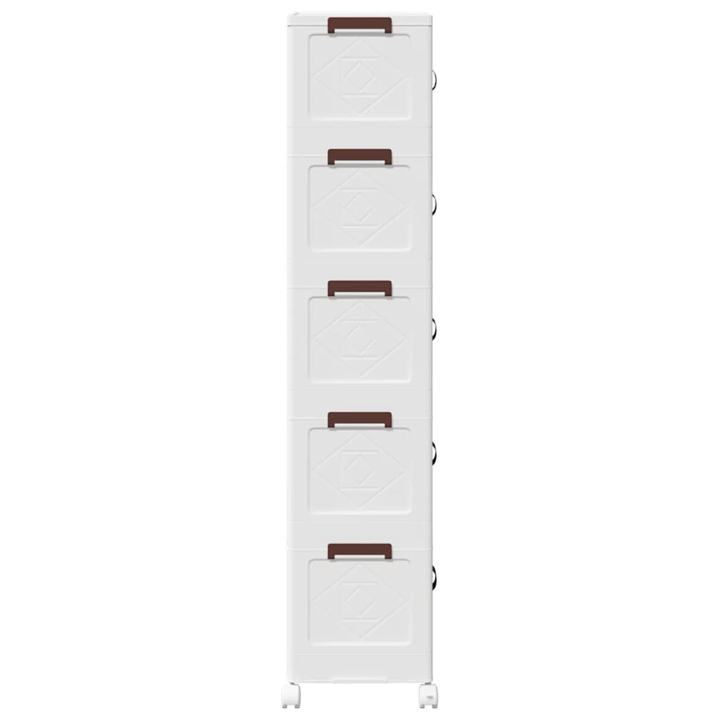 Stackable Storage Box with Wheels 5-Tier 28 L 48,5x29,5x139 cm