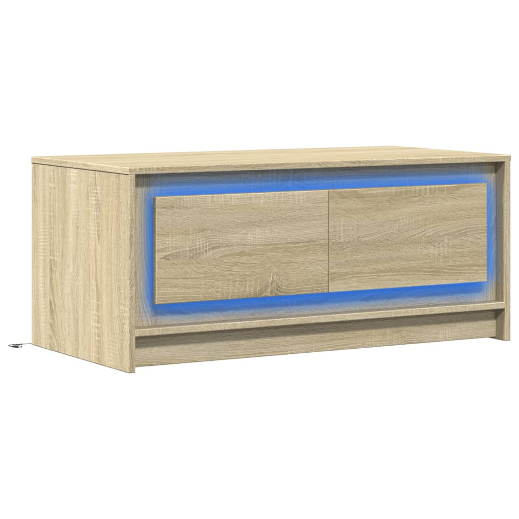 Coffee Table with LED Lights Sonoma Oak Engineered Wood