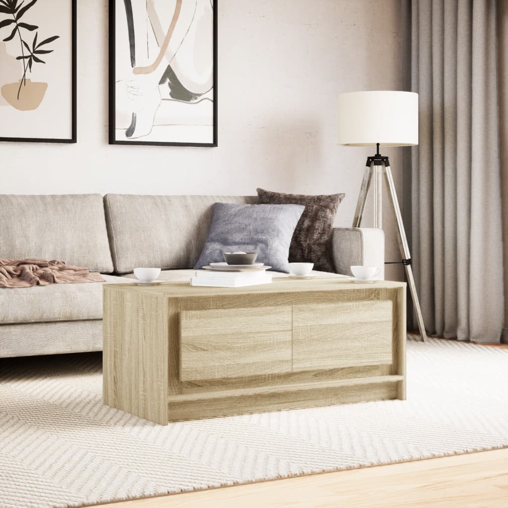 Coffee Table with LED Lights Sonoma Oak Engineered Wood