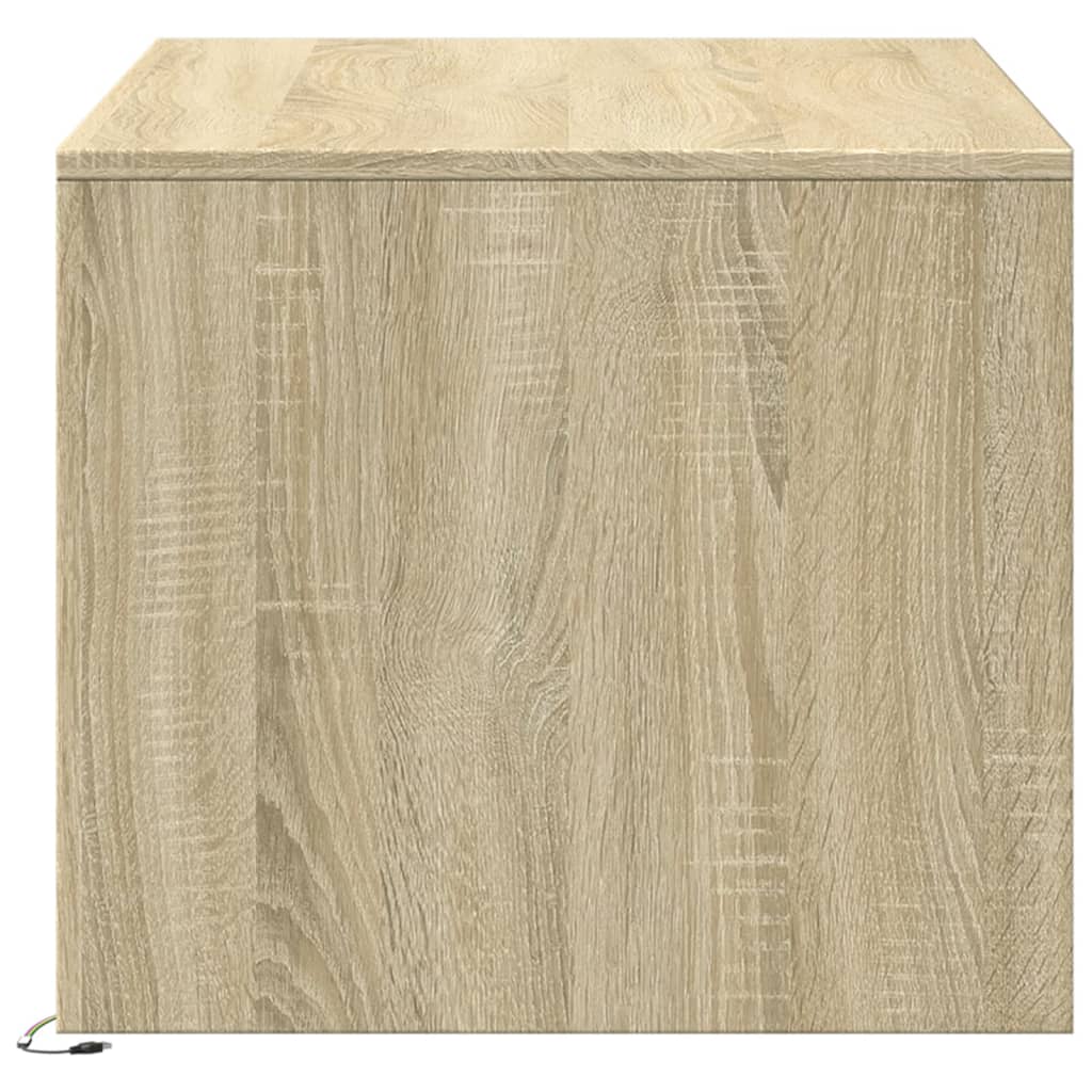 Coffee Table with LED Lights Sonoma Oak Engineered Wood