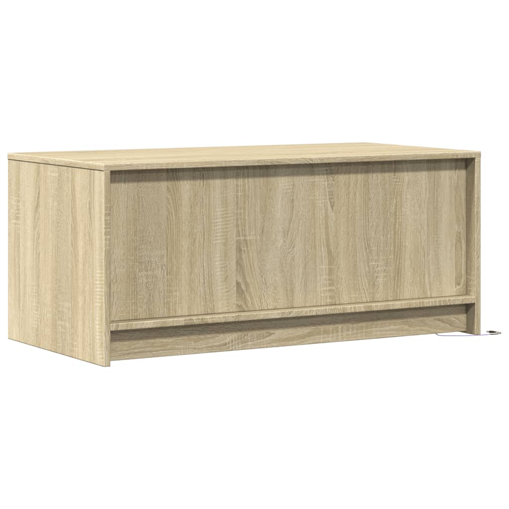 Coffee Table with LED Lights Sonoma Oak Engineered Wood