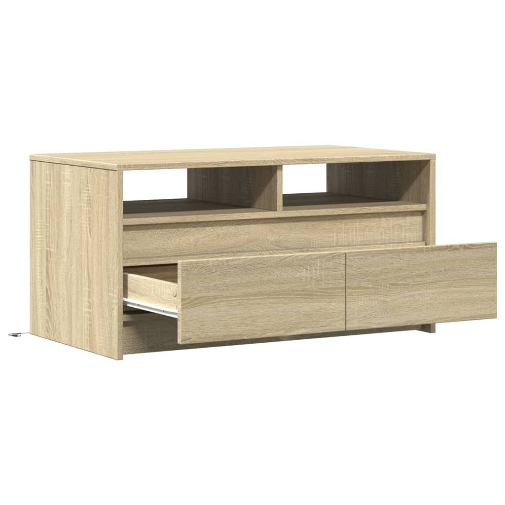 Coffee Table with LED Lights Sonoma Oak Engineered Wood
