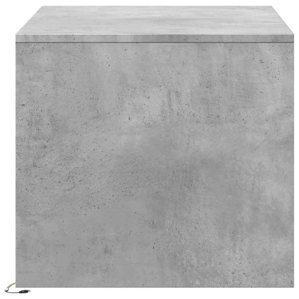 Coffee Table with LED Lights Concrete Grey Engineered Wood