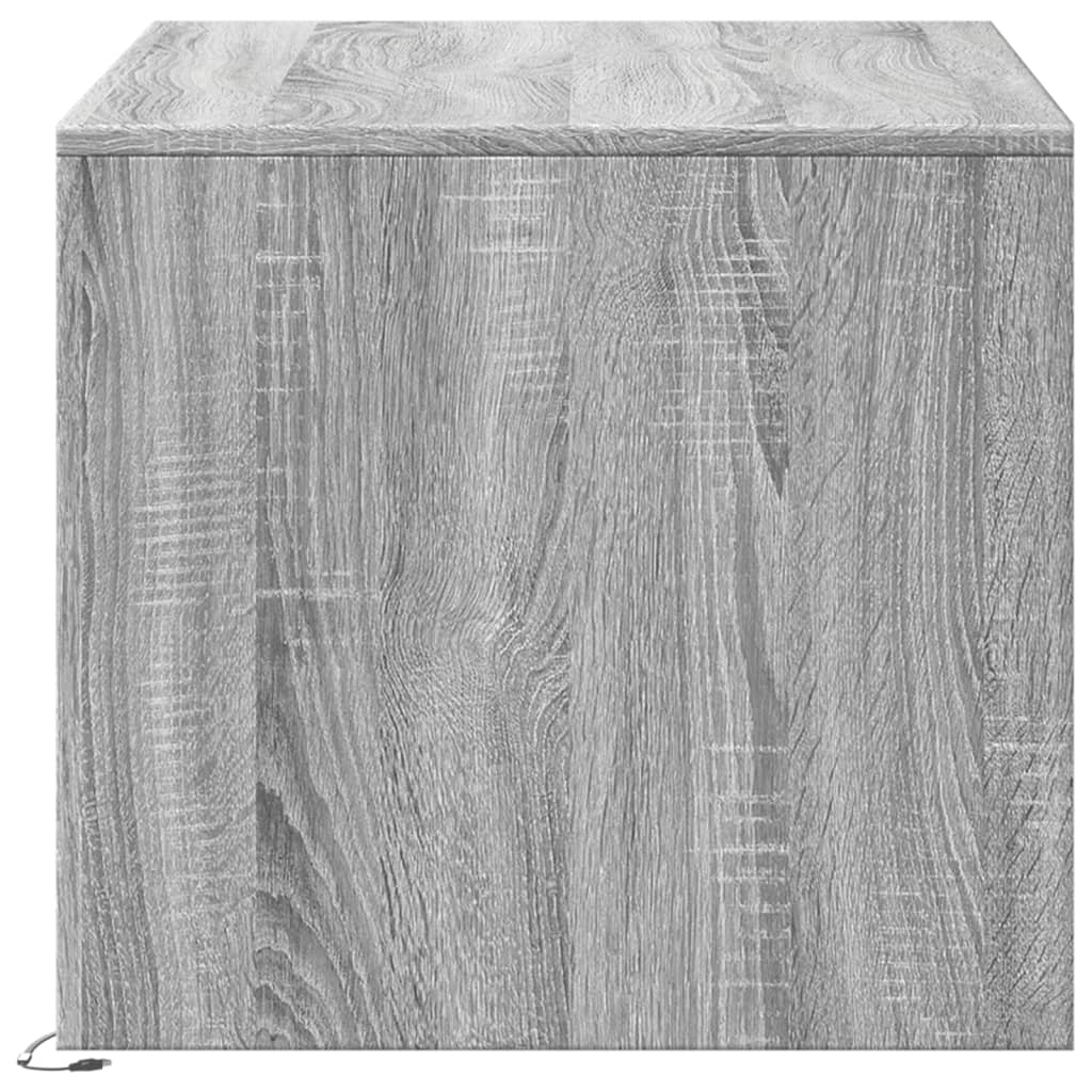 Coffee Table with LED Lights Grey Sonoma Engineered Wood