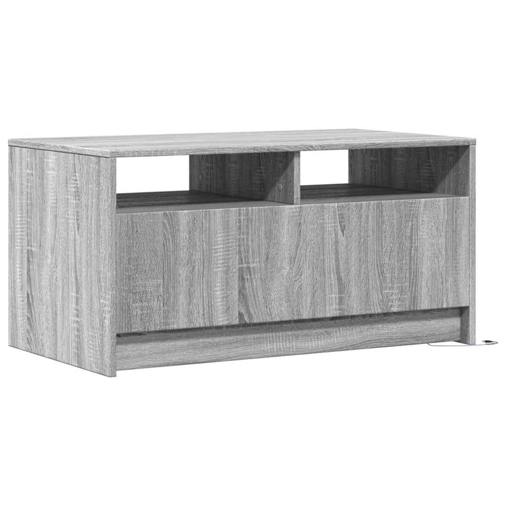 Coffee Table with LED Lights Grey Sonoma Engineered Wood